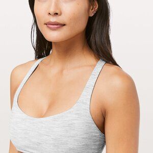 lululemon grey & white striped sports bra